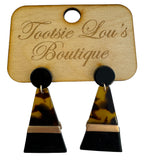 Leopard & Black Acrylic Earrings