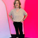 Light Mocha Corded Top