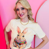 Jewel Collared Bunny Tee (Natural)