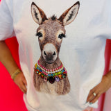 Jewel Collared Donkey Tee (White)