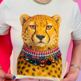 Jewel Collared Leopard Tee (Natural)