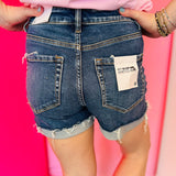 Zenana Distressed Cuffed Denim Shorts