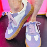 Katie Lilac Leather Suede Sneakers