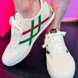 Shu Shop Green & Red Retro Sneakers