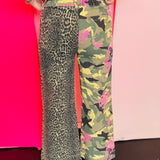 Leopard Camo Wide Leg Jeans