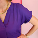 Whitney Purple Woven Blouse