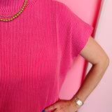 Fuchsia Ribbed Pants Set