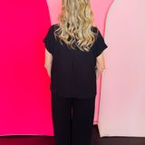 Black Ribbed Pants Set