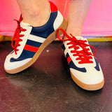 Corky's Heads Up Red White & Blue Sneakers
