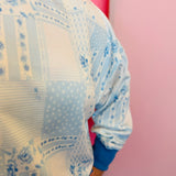 Blue Patchwork Skort Set