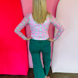 Pink Star Mesh Top