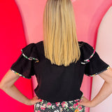 Daisy Polka Dot Ava Flutter Sleeve Blouse