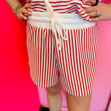Ruby Striped Collared Shorts Set