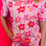 Spotted In Bloom Ruffle Pajama Set
