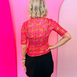Kora Savanna Soiree Short Sleeve Mesh Top