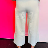 Sand Beige Pintuck Wide Leg Pants