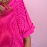 Hot Pink Corded Top