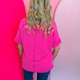Hot Pink Corded Top