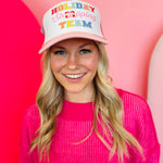 Holiday shipping team design foam trucker hat with mesh back and snapback closure