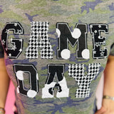 Black Game Day Patchwork Camo Tee