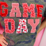 Red Game Day Patchwork Camo Tee