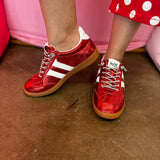 Corky's Heads Up Red Metallic Sneakers