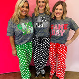 Green Polka Dot Barrel Pants