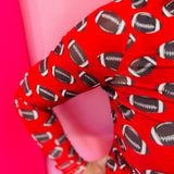 Red Game Day Football Mesh Top