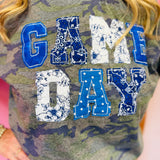 Blue Game Day Patchwork Camo Tee