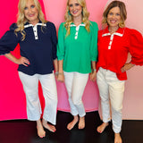 Green Puff Sleeve Top