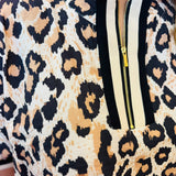 Leopard Zip Collar Top
