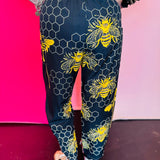 Black & Yellow Bee Wide Leg Pants