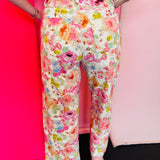 Watercolor Floral Wide Leg Pants