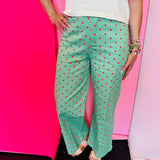 Green & Pink Polka Dot Pants