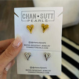 Silver Heart Studs