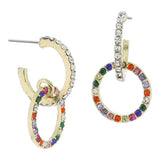 Rhinestone & Colorful Hoop Earrings