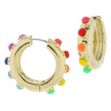 Gem Studded Hoop Earrings