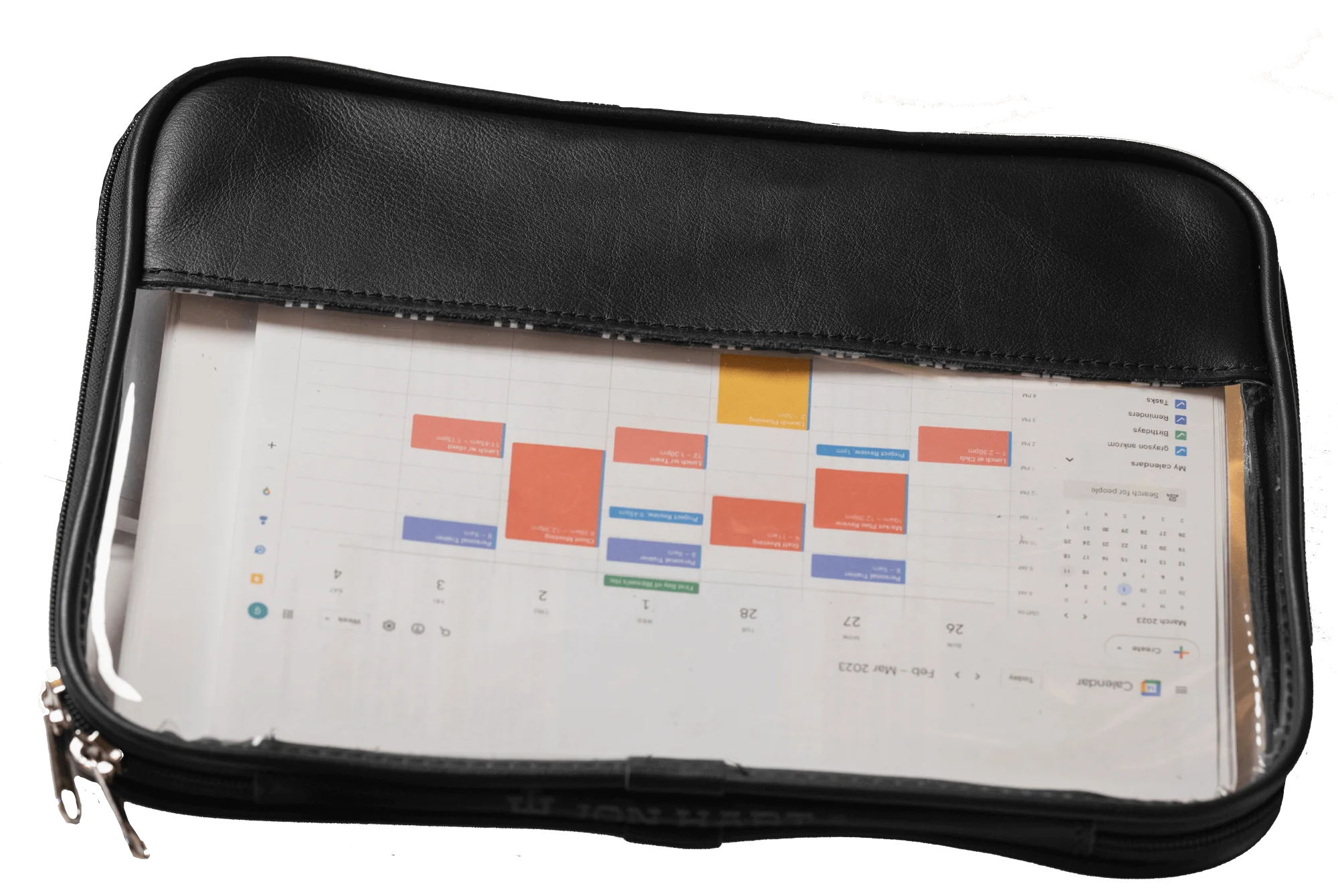 Jon Hart Leather Clear Folio designed for organizing papers, notebooks, documents, and everyday essentials.