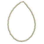 Gold 6mm beaded waterproof necklace with classic polished style.