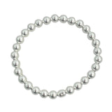 Waterproof 6mm sterling silver beaded bracelet with pink storage bag