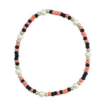 Orange and black waterproof beaded  bracelet.