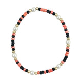 Orange and black waterproof beaded  bracelet.