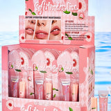 Peach magic lip balm and gloss duo for moisturizing lips with hydrating shine.
