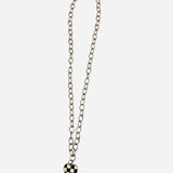Black & White Checkered Heart Necklace