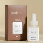Pura Salt fragrance refill with warm citrus, clary sage, freesia, and softwood notes.