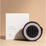 Pura Teak & Leather car fragrance refill with fresh woody masculine scent.