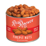 Honey BBQ seasoned Virginia peanuts in 9 oz. container with sweet, smoky, crunchy flavor.