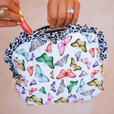 Butterfly Bliss Quilted Ruffle Travel Bag
