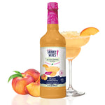 Skinny Mixes Natural Peach Margarita Mixer bottle with peach flavored low sugar cocktail mixer
