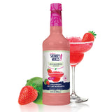 Skinny Mixes Natural Strawberry Key Lime Margarita Mixer bottle with fruity low sugar cocktail mixer